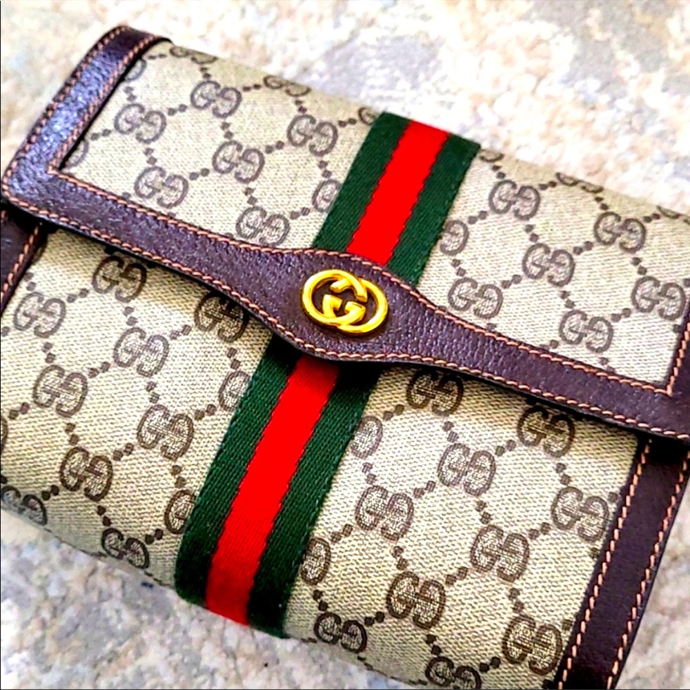 GUCCI canvas/clutch/wallet/ wristlet authentic Gucci GG monogram vintage new!🔥🔥 - Picture 9 of 13